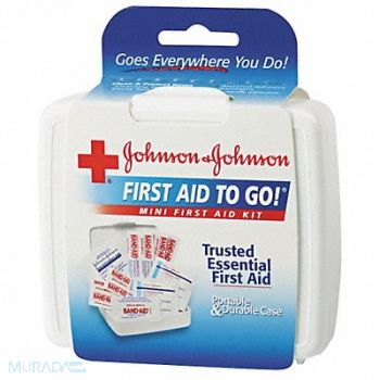 JOHNSON JOHNSON RED CROSS First Aid Kit 12 Pieces Plastic Case, 43PE77