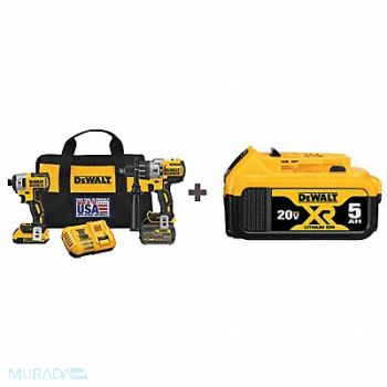 DEWALT Cordless Combo Kit 20.0 V 2 Tools 3 Batt, 43TA59