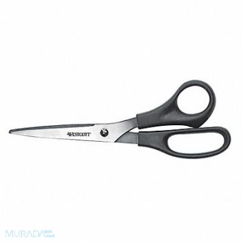 WESTCOTT Scissors 8 Straight Black, 43WA86