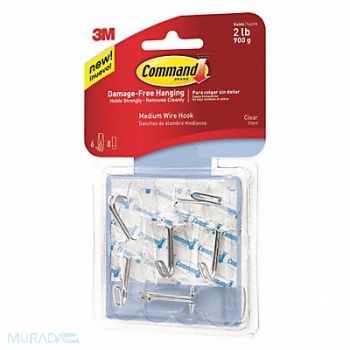 COMMAND Hook Clear Wire PK6, 43WC21