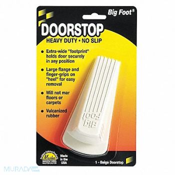 MASTER CASTER Doorstop Nonslip Rubber Beige, 43WC56