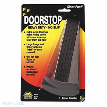 MASTER CASTER Giant Doorstop Nonslip Rubber Brown, 43WC59