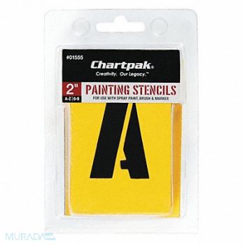 CHARTPAK Stencils Gothic 2 Letters/Numbers PK35, 43WH34