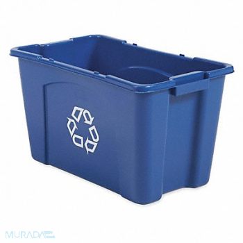 RUBBERMAID COMMERCIAL PRODUCTS Recycle Bin 18 gal Blue, 43WU62