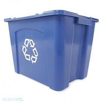 RUBBERMAID COMMERCIAL PRODUCTS Recycle Bin 14 gal Blue, 43WU64