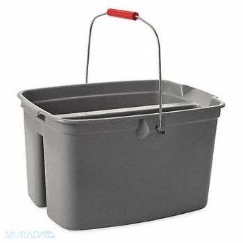 RUBBERMAID COMMERCIAL PRODUCTS Double Bucket 4 3/4 gal Gray, 43WX75