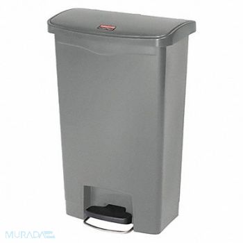 RUBBERMAID COMMERCIAL PRODUCTS Slim Jim Resin Step On 13 gal Gray, 43WZ42