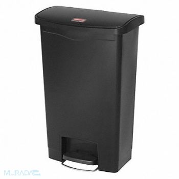 RUBBERMAID COMMERCIAL PRODUCTS Slim Jim Resin Step On 13 gal Black, 43WZ44