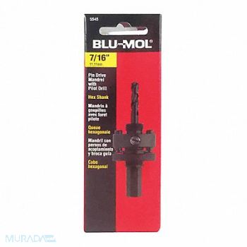 BLU-MOL Hole Saw Mandrel Shank 7/16 1-1/4 - 6, 43XM53