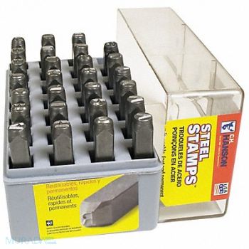 C.H. HANSON Letter Set 1/8 in H Steel, 43Y623