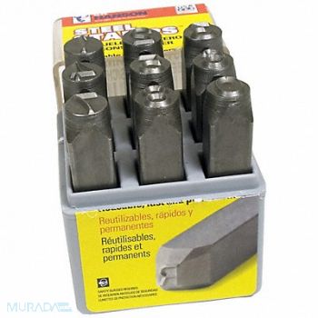 C.H. HANSON Number Set 3/8 in H Steel, 43Y652