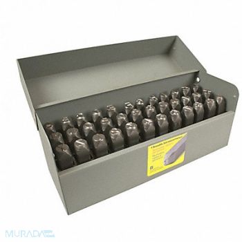 C.H. HANSON Letter and Number Set 3/8 in H Steel, 43Y654