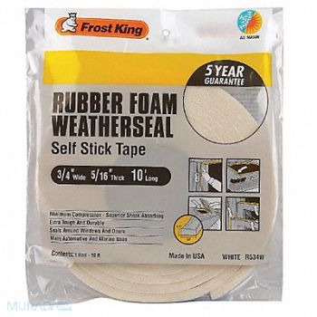 FROST KING H3683 Spnge Rubber Foam Tape 3/4Inx10 ft 8 mil, 43Y823