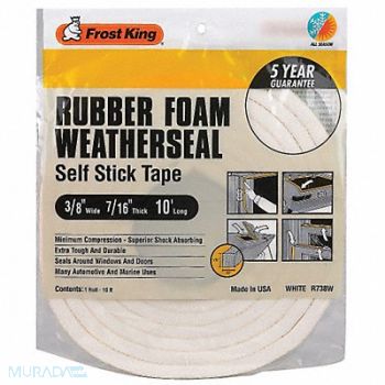 FROST KING H3684 Spnge Rubber Foam Tape 3/8In.x10 ft., 43Y824