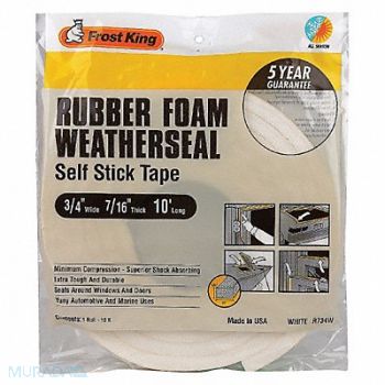 FROST KING H3685 Sponge Rubber Foam Tape 3/4In.x10 ft., 43Y825