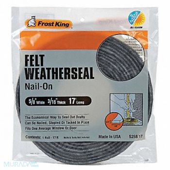 FROST KING Weatherseal 17 ft Gray Felt, 43Y830