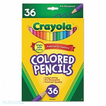CRAYOLA Color Pencil Long Barrel Assorted PK36, 43YJ09