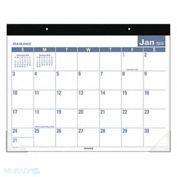AT-A-GLANCE Planner Desk Pad Easy-to-Read White, 43YJ69