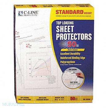 C-LINE Sheet Protector Top-Load Nonglare PK50, 43YK43