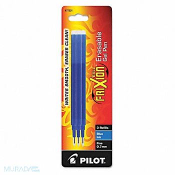 PILOT Refill Erasable Gel Ink Pen Blue PK3, 43YL02