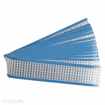 BRADY Wire Markers Legend 1-9 Black/Sil PK25, 43YY92