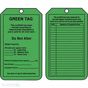 ACCUFORM Sfty Tag 5 3/4in H 3 1/4in W Plstc PK25, 43Z264