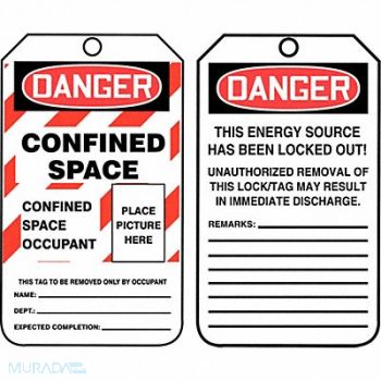 ACCUFORM Sfty Tag 5 3/4in H 3 1/4in W Plstc PK25, 43Z297