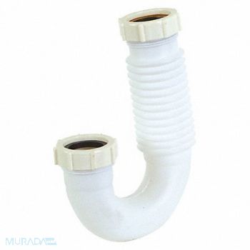 GRAINGER APPROVED J-Bend White Drain Slip Connection, 444J31