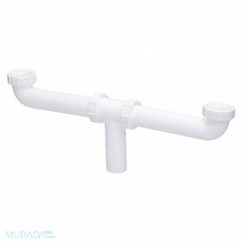 GRAINGER APPROVED Center Outlet Wht Drain Slip Connection, 444J46