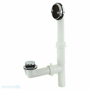 GRAINGER APPROVED Tip-Toe Bath Waste Silver Pipe 1-1/2 dia, 444K09