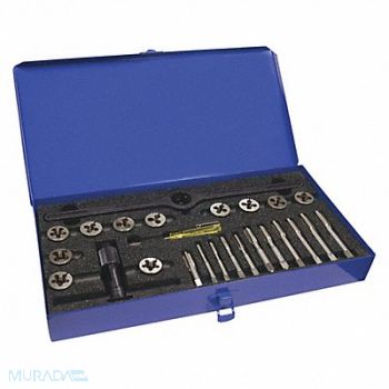 GREENFIELD THREADING Tap/Die Set 25pc UNC UNF NPT, 445M55
