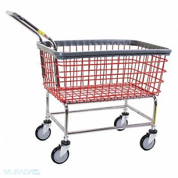R B WIRE PRODUCTS INC. Wire Laundry Cart 600 lb Ld Cap. Red, 445V92