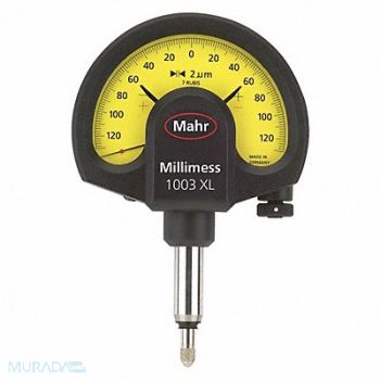 MAHR Dial Indicator 0.0002 Graduations Yellow, 446F01