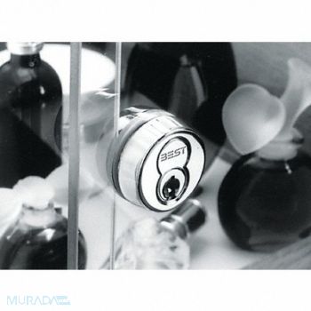 BEST Sliding Door Cylinder Satin Chrome, 446N13