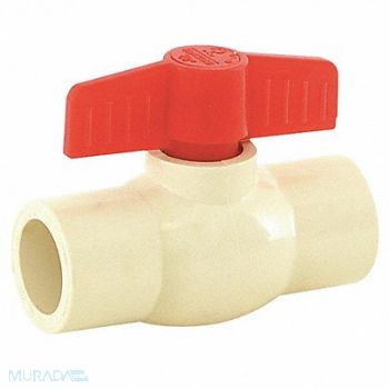 GRAINGER APPROVED Ball Valve CPVC/Red Plastic 3/4 Pipe, 447M23