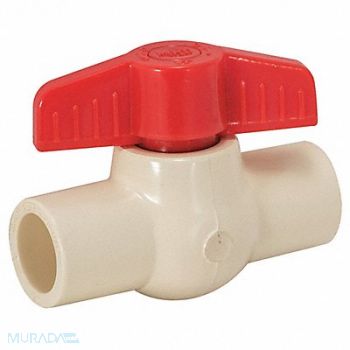 GRAINGER APPROVED Ball Valve CPVC/Red Plastic 1/2 Pipe, 447M22