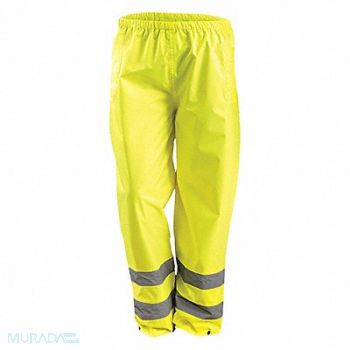 OCCUNOMIX Rain Pants Yllw 5XL Fits Waist 60 to 62, 448H46