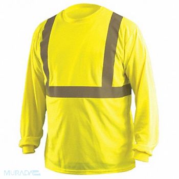 OCCUNOMIX J6319 Long Sleeve T-Shirt 3XL ANSI Class 2, 448J49