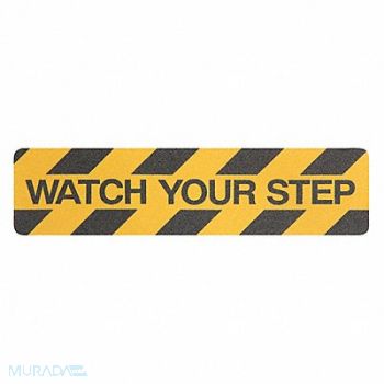 CONDOR AntiSlip Tread 24 inLx6 inW BLK/YLW PK24, 12E826