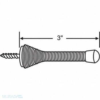 GRAINGER APPROVED Door Stop Wall Mount Brass Plated, 448R58