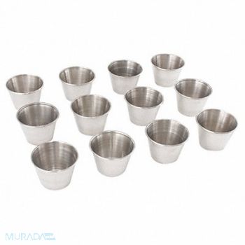 CRESTWARE Sauce Cup 2-1/2 oz Stainless Steel PK12, 44F727