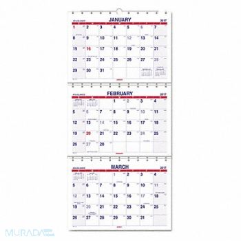 AT-A-GLANCE Move-A-Page 3-Month Wall Calendar, 44NR66