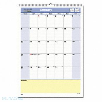 AT-A-GLANCE Monthly Wall Calendar Wirebound, 44NR63