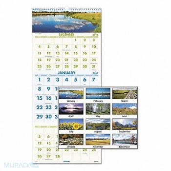 AT-A-GLANCE Wall Calendar 3 Month Scenic, 44NR39
