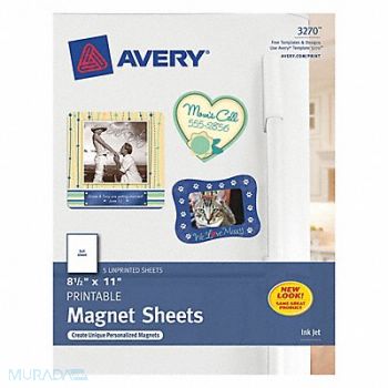 AVERY Magnetic Sheets 8-1/2 X11 White PK5, 44NV51