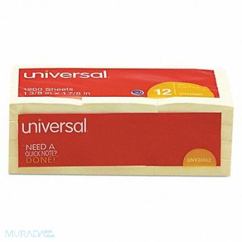UNIVERSAL Note Stick-It Yellow PK12, 44PG65