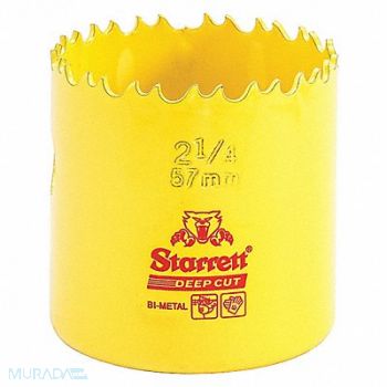 STARRETT Bi-Metal Deep Cut Hole Saw 2-1/4 57mm, 44WD34
