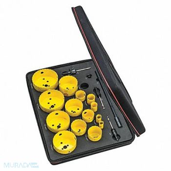 STARRETT Industrial Kit w/ 15 Hole Saws Arbors, 44WF78