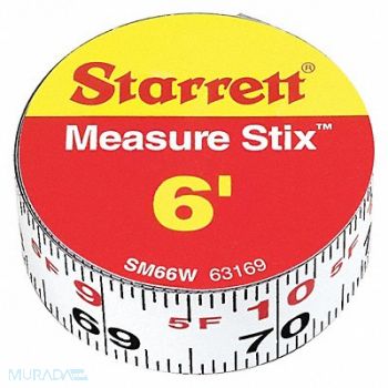 STARRETT Measuring Stick 3/4 x 6 ft, 44WG53