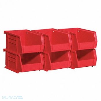 AKRO-MILS Akrobin 5-3/8 x 4-1/8 x 3 Red PK6, 44XN94